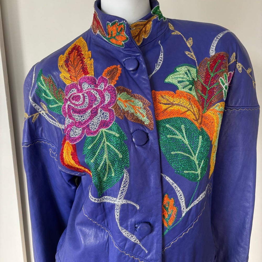 Danier Embroidered Leather Jacket